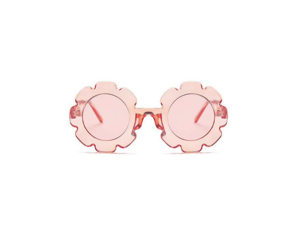 Kids flower sunglasses- transparent pink